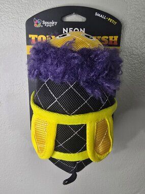 Spunky Pup Neon Tough Plush Bee Small Dog Toy